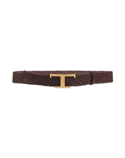 Tod's Man Belt Dark Brown Size 38 Leather