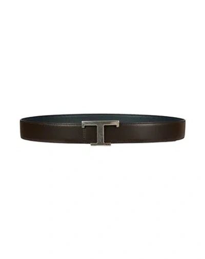 Tod's Man Belt Dark Brown Size 43 Leather
