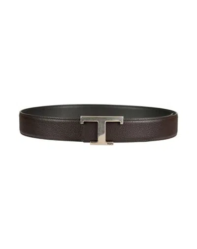 Tod's Man Belt Dark Brown Size 43 Leather