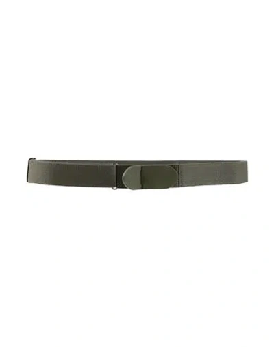 Tod's Man Belt Dark Green Size 39.5 Textile Fibers, Leather