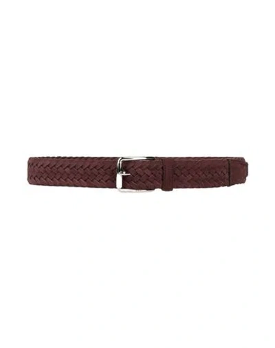 Tod's Man Belt Garnet Size 32 Leather In Red