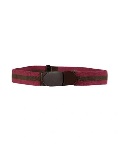 Tod's Man Belt Garnet Size 36 Leather, Textile Fibers In Pink