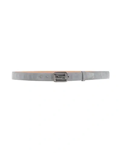Tod's Man Belt Grey Size 39.5 Leather In Gray
