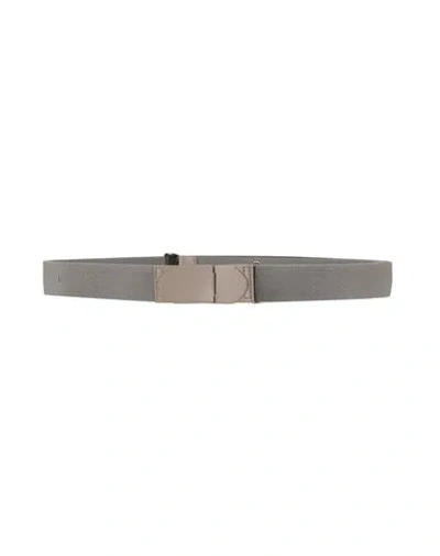 Tod's Man Belt Grey Size 39.5 Textile Fibers, Leather In Gray