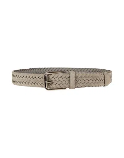 Tod's Man Belt Light Grey Size 36 Leather