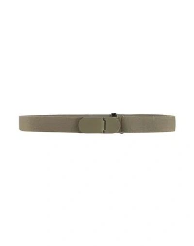 Tod's Man Belt Military Green Size 36 Textile Fibers, Leather