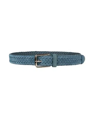 Tod's Man Belt Slate Blue Size 36 Leather