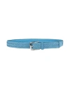 Tod's Man Belt Slate Blue Size 34 Leather