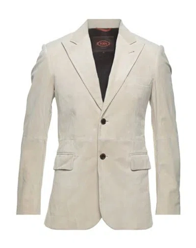 Tod's Man Blazer Beige Size 42 Calfskin