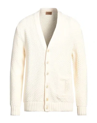Tod's Man Cardigan Cream Size 42 Cotton