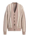 Tod's Man Cardigan Light Brown Size 44 Cotton, Linen In Beige