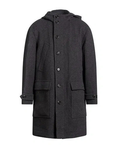 Tod's Man Coat Charcoal Size S Virgin Wool, Polyamide In Gray