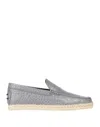 Tod's Leather Espadrilles In Grey
