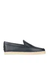 Tod's Panelled Leather Loafers In Blue