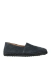 Tod's Man Espadrilles Midnight Blue Size 9 Leather In Blue