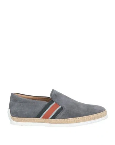 Tod's Man Espadrilles Slate Blue Size 7.5 Leather