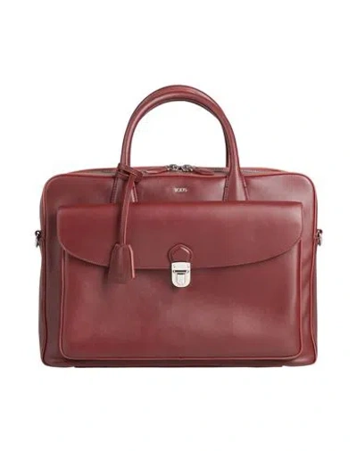 Tod's Man Handbag Burgundy Size - Leather In Red