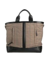 Tod's Man Handbag Khaki Size - Textile Fibers, Leather In Beige