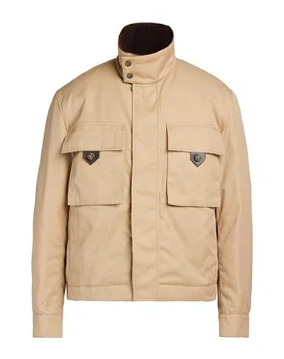 Tod's Man Jacket Beige Size 38 Polyester, Cotton In Brown