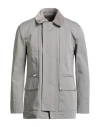 Tod's Man Jacket Grey Size 42 Cotton, Cow Leather In Gray