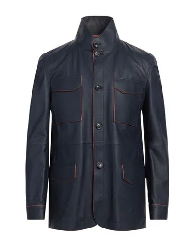 Tod's Man Jacket Midnight Blue Size 40 Lambskin