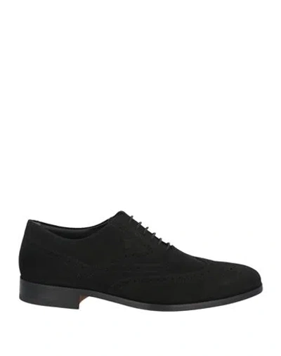 Tod's Man Lace-up Shoes Black Size 6.5 Leather