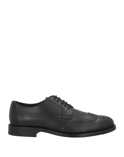 Tod's Man Lace-up Shoes Black Size 7 Leather