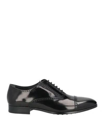 Tod's Man Lace-up Shoes Black Size 9 Leather