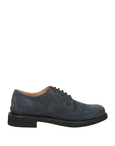 Tod's Man Lace-up Shoes Blue Size 11.5 Leather