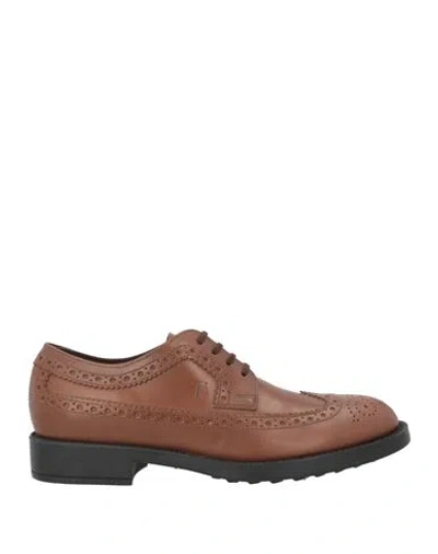 Tod's Man Lace-up Shoes Brown Size 6 Leather
