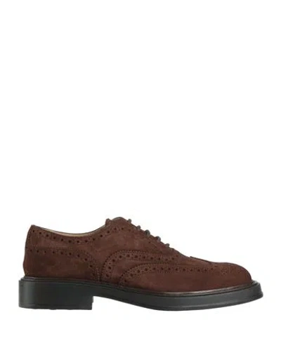 Tod's Man Lace-up Shoes Chocolate Brown Size 7 Leather