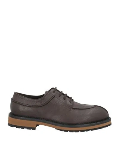 Tod's Man Lace-up Shoes Dark Brown Size 9 Leather