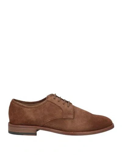 Tod's Man Lace-up Shoes Khaki Size 8.5 Leather In Beige