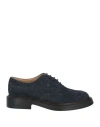 Tod's Man Lace-up Shoes Midnight Blue Size 8.5 Leather