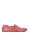 Tod's Man Loafers Antique Rose Size 8.5 Leather In Pink