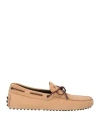 Tod's Man Loafers Beige Size 9 Leather In Beige