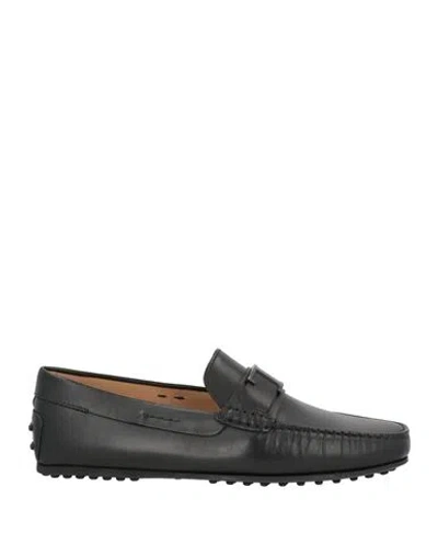 Tod's Man Loafers Black Size 10 Leather In Black
