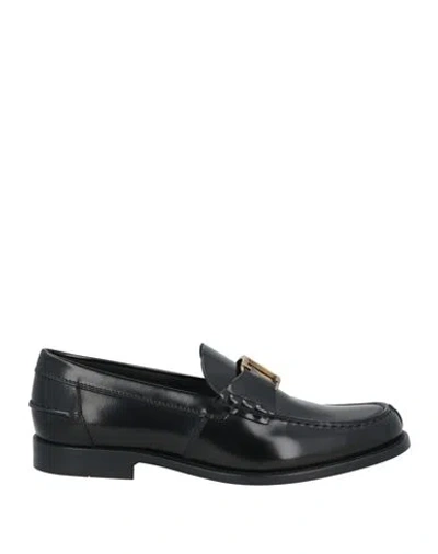 Tod's Logo-plaque Detail Loafers In Black