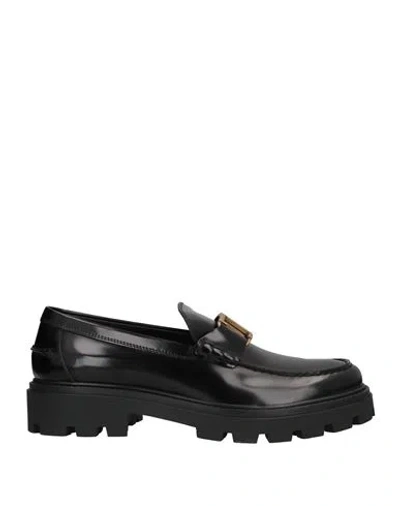TOD'S TOD'S MAN LOAFERS BLACK SIZE 9 CALFSKIN