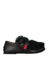 Tod's Man Loafers Black Size 9 Leather, Shearling In Black