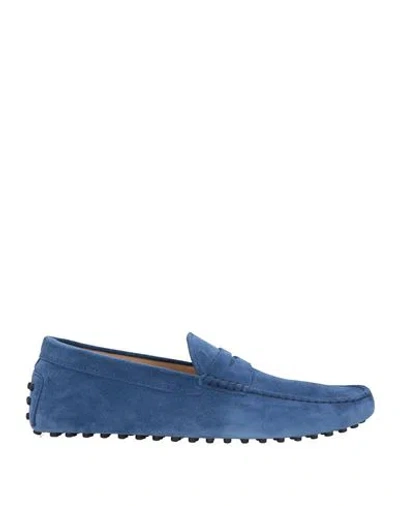 Tod's Man Loafers Blue Size 9 Soft Leather