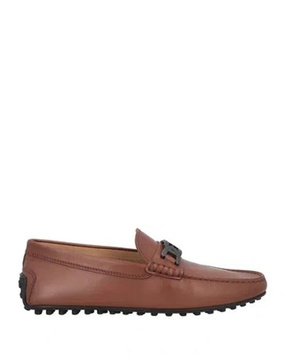 Tod's Man Loafers Brown Size 9 Leather