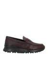 Tod's Man Loafers Burgundy Size 8.5 Leather In Red