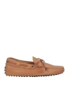 Tod's Man Loafers Camel Size 7 Leather In Beige