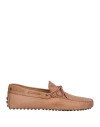 Tod's Man Loafers Camel Size 9 Leather In Beige