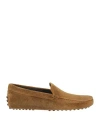 Tod's Man Loafers Camel Size 8.5 Leather In Beige