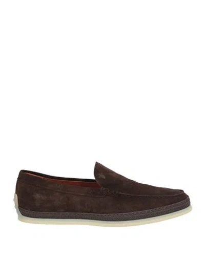 Tod's Man Loafers Dark Brown Size 14 Leather