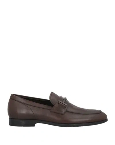 Tod's Man Loafers Dark Brown Size 9 Leather