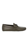 Tod's Man Loafers Dark Green Size 8 Leather In Green