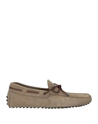 TOD'S TOD'S MAN LOAFERS TAUPE SIZE 7.5 LEATHER